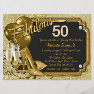 Invitación Fiesta de Cumpleaños Fabulosos 50