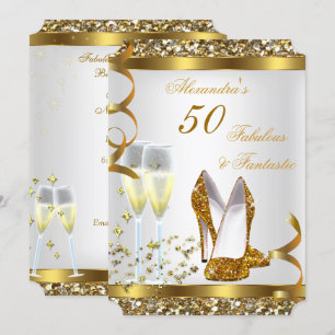Invitación Fiesta de Cumpleaños Fabulosos 50 Fantásticos Taco