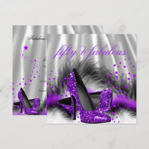 Invitación Fiesta de Cumpleaños Fabulosos 50 Tacones Altos Pl