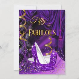 Invitación Fiesta de Cumpleaños Fabulosos 50 Tacones de Oro P