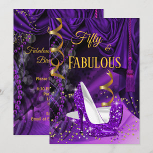 Invitación Fiesta de Cumpleaños Fabulosos 50 Tacones de Oro P
