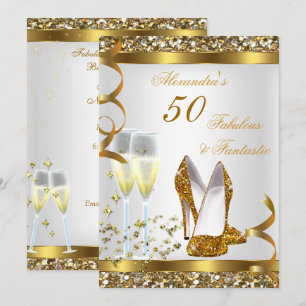 Invitación Fiesta de Cumpleaños Fabulosos 50 Zapatos de Tacón