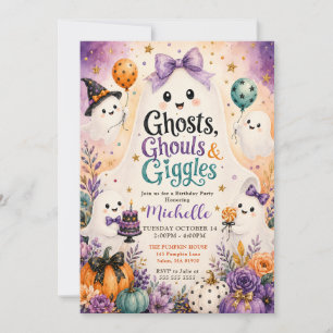 Invitación Fiesta de Cumpleaños Fantasmas, Duendes y Risas