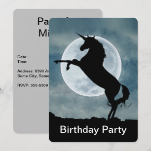 Invitación Fiesta de cumpleaños feliz a la luna llena de unic