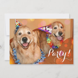 Invitación Fiesta de cumpleaños feliz de los perros del