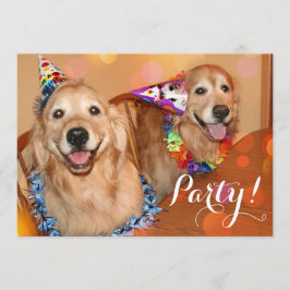 Invitación Fiesta de cumpleaños feliz de los perros del