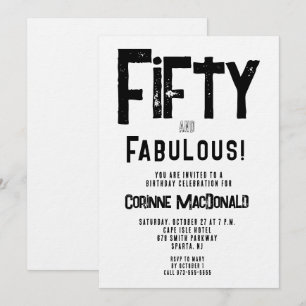 Invitación Fiesta de cumpleaños Fifty and Fabulous de 50 años