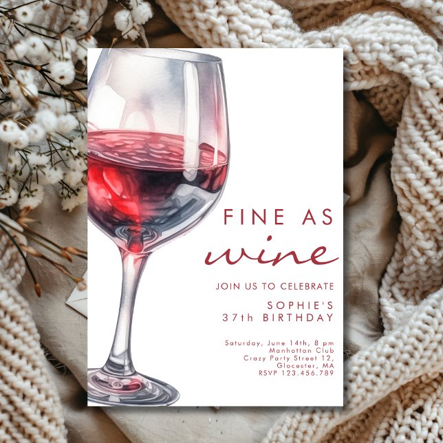 Invitación Fiesta de cumpleaños fina como el vino  (Subido por el creador)