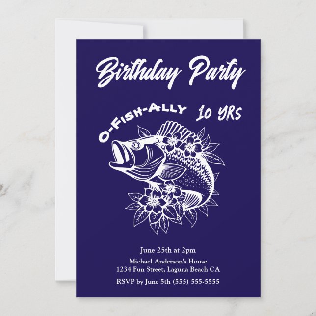Invitación Fiesta de Cumpleaños-Fish (Anverso)