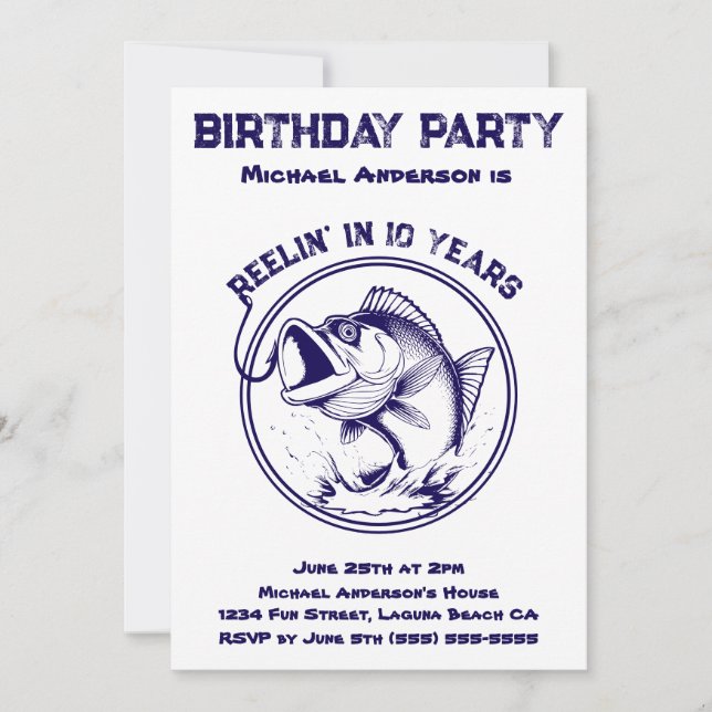 Invitación Fiesta de Cumpleaños-Fish (Anverso)