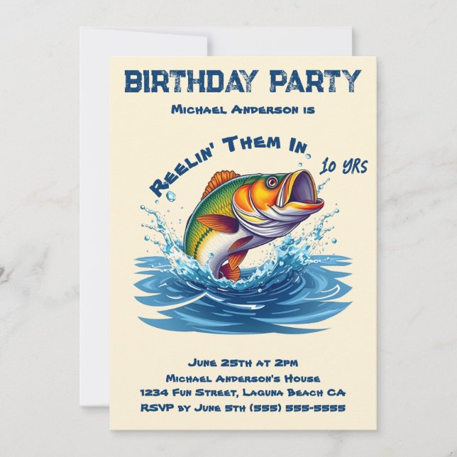 Invitación Fiesta de Cumpleaños-Fish (Anverso)