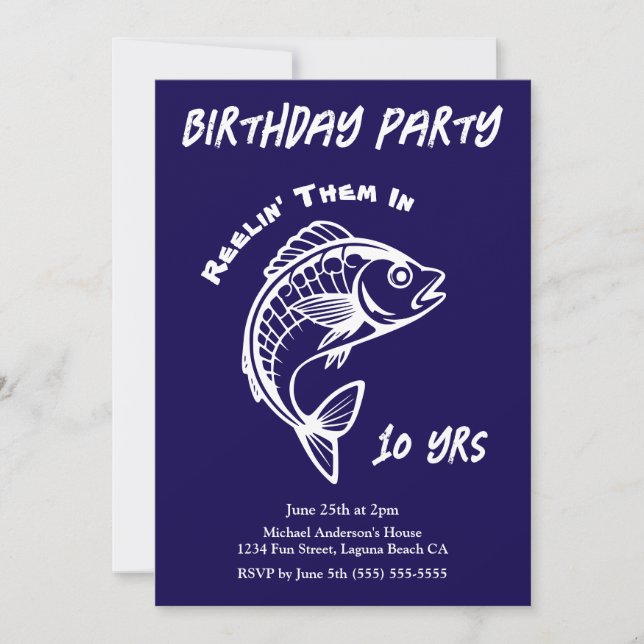 Invitación Fiesta de Cumpleaños-Fish (Anverso)