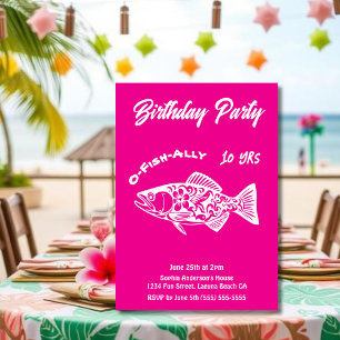 Invitación Fiesta de Cumpleaños-Fish Hawaiian O-Fish-ally Pin