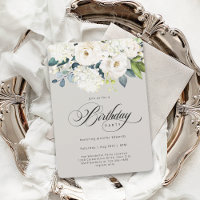 Fiesta de cumpleaños floral blanca femenina