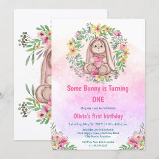 Invitación Fiesta de cumpleaños floral caprichosa de algún co