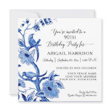 Fiesta de Cumpleaños Floral Chinoisería Azul China