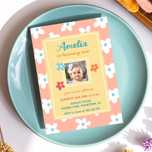 Invitación Fiesta de cumpleaños floral colorida