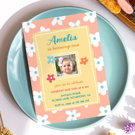 Invitación Fiesta de cumpleaños floral colorida