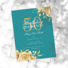 Invitación Fiesta de cumpleaños floral con presupuesto elegan