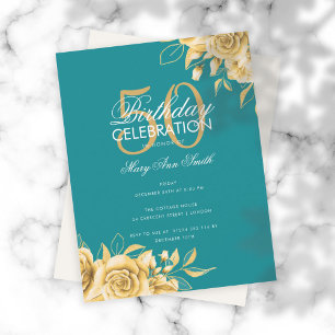 Invitación Fiesta de cumpleaños floral con presupuesto elegan