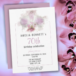 Invitación Fiesta de cumpleaños floral de color naranja rosa