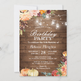 Invitación Fiesta de cumpleaños floral de la Calabaza Rusa de