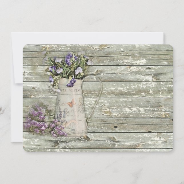 Invitación fiesta de cumpleaños floral de la lavanda elegante (Anverso)
