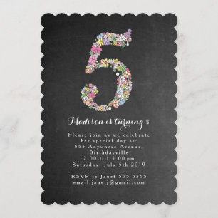 Invitación Fiesta de cumpleaños floral de los chicas de la