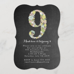 Invitación Fiesta de cumpleaños floral de los chicas de la