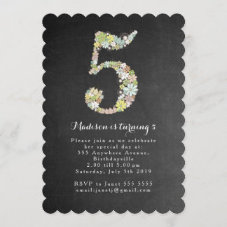 Invitación Fiesta de cumpleaños floral de los chicas de la