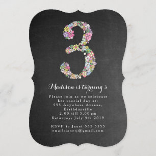 Invitación Fiesta de cumpleaños floral de los chicas de la