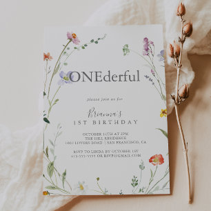 Invitación Fiesta de cumpleaños floral multicolor salvaje