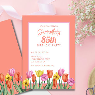 Invitación Fiesta de cumpleaños floral número 85