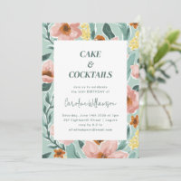Fiesta de Cumpleaños Floral Rosa Blush Verde Menta