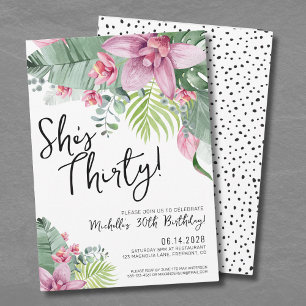 Invitación Fiesta de Cumpleaños Floral Tropical