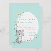 Fiesta de cumpleaños floral Verde azulada de Kitte