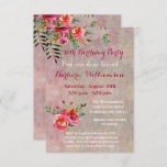 Invitación Fiesta de Cumpleaños Flores de acuarela de cualqui<br><div class="desc">Hermosa tarjeta de invitación para una fiesta de cumpleaños para un amigo especial; es agradable mirar con flores de acuarela y un fondo suave de textura. Gentil, colorido y alegre — será muy apreciado. Mucho que personalizar en esta invitación y será apropiado para cualquier edad con un simple cambio de...</div>