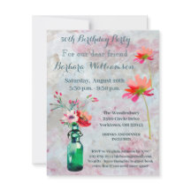 Fiesta de Cumpleaños Flores de acuarela de cualqui