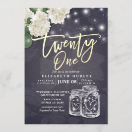Invitación Fiesta de cumpleaños Flores de cadena Mason Jars