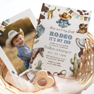 Invitación Fiesta de cumpleaños foto 2º Rodeo vaquero occiden