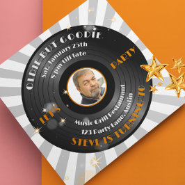 Invitación Fiesta de cumpleaños fotográfica de Retro Vinyl Ma