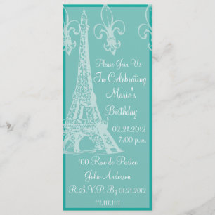 Invitación Fiesta de Cumpleaños Francesa Elegante