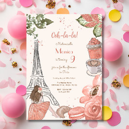 Invitación Fiesta de cumpleaños francesa temática de París