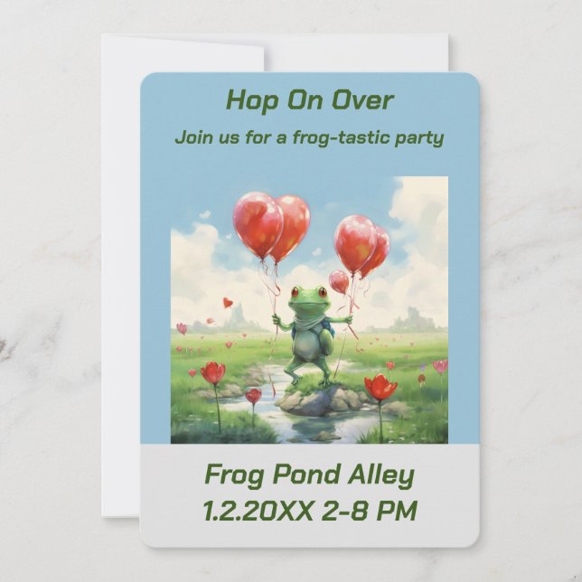 Invitación Fiesta de Cumpleaños FrogTastic (Anverso)