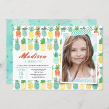 Fiesta de cumpleaños | Fruta de la piña | Invitaci