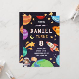 Invitación Fiesta de Cumpleaños Galaxia Colorida