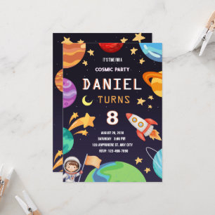 Invitación Fiesta de Cumpleaños Galaxia Colorida