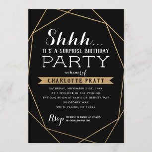 Invitación Fiesta de cumpleaños geométrica de la sorpresa del