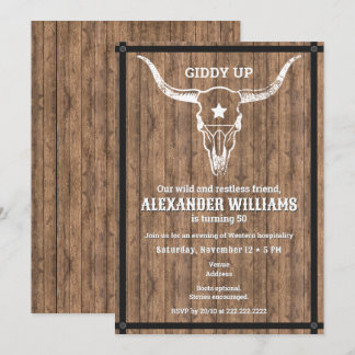 Invitación Fiesta de cumpleaños Giddy Up Western Ranch