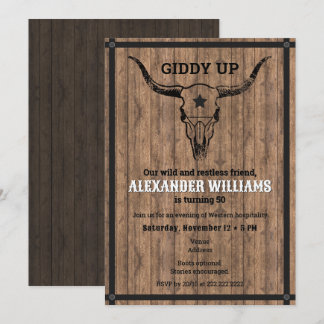 Invitación Fiesta de cumpleaños Giddy Up Western Ranch